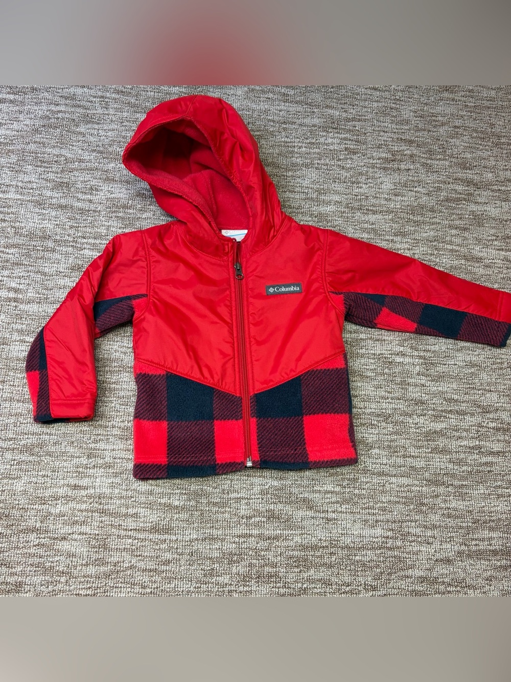Columbia Toddler Boys Steens MT Overlay Hooded Jacket Size 3T Buffalo Check